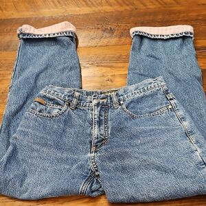 Classic  Eddie Bauer High-Rise Flannel Lined Women’s Blue Denim Jeans